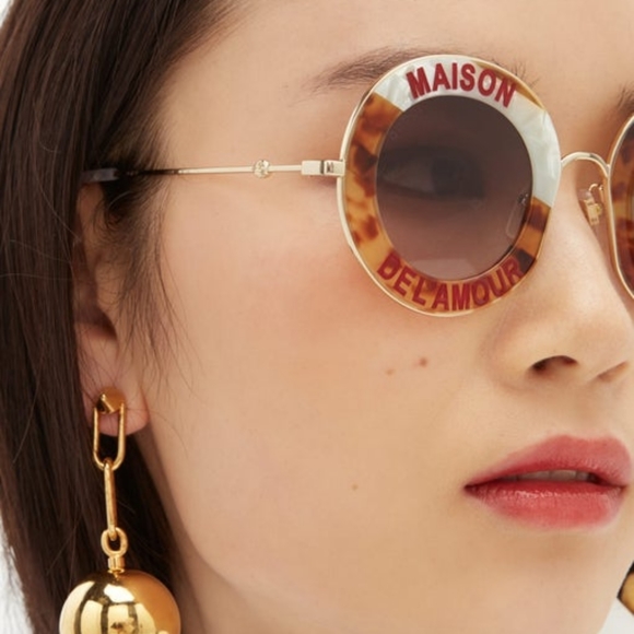 NEW GUCCI ROUND SUNGLASSES GG0113S 010 GUCCI UNISEX EYEWEAR LIMITED EYEWEAR - Picture 2 of 8